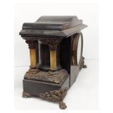Seth Thomas Antique Mantel Clock Black Column Case Untested