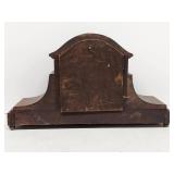 Seth Thomas Tambour Mantel Clock Dark Wood Mechanical Shelf Clock