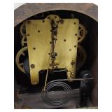 Seth Thomas Tambour Mantel Clock Dark Wood Mechanical Shelf Clock
