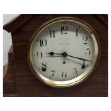 Seth Thomas Tambour Mantel Clock Dark Wood Mechanical Shelf Clock