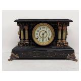 Seth Thomas Antique Adamantine Mantel Clock Black Case Untested