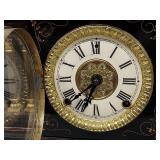 Seth Thomas Antique Mantel Clock Black Adamantine Style Approx 16in