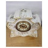Pocono Porcelain Mantel Clock With Samsonia Movement