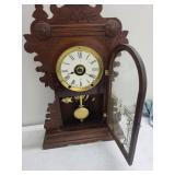Ornate Wooden Wall Clock With Pendulum