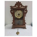 Ornate Wooden Wall Clock With Pendulum
