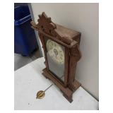 Ornate Wooden Wall Clock With Pendulum