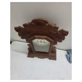 Ornate Wooden Wall Clock With Glass Door