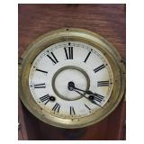 Ornate Wooden Wall Clock With Glass Door