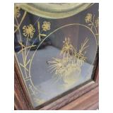 Ornate Wooden Wall Clock With Glass Door