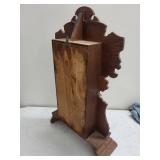 Ornate Wooden Wall Clock With Glass Door
