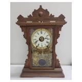 Antique Ornate Wooden Mantel Clock