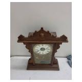 Antique Ornate Wooden Mantel Clock