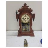 Antique Ansonia Wall Clock With Pendulum