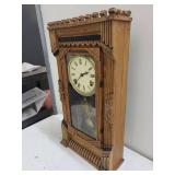 Carved Wooden Pendulum Wall Clock