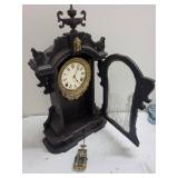 Ornate Wooden Wall Clock With Pendulum