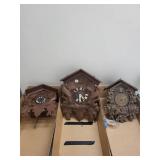 Wooden Cuckoo Clock Set (Lot of 3)