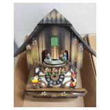 Hand-Painted Cuckoo Clock With Figures & Chain