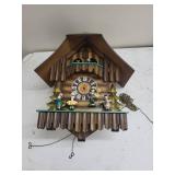 Wooden Cuckoo Clock With Dancers & Musicians