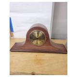 Sessions Tambour Mantel Clock Wood Case Brass Dial Striking