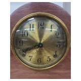 Sessions Tambour Mantel Clock Wood Case Brass Dial Striking