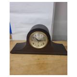 Seth Thomas Tambour Mantel Clock Wind Up Chime Wood Case Vintage