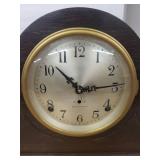Seth Thomas Tambour Mantel Clock Wind Up Chime Wood Case Vintage