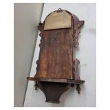Antique Walnut Gingerbread Wall Clock w Pendulum Calendar Dial