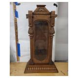 Antique Victorian Walnut Wall Clock Case w Glass Door Parts Repair