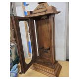 Antique Victorian Walnut Wall Clock Case w Glass Door Parts Repair