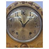 Gilbert Mantel Alarm Clock Painted Wood Case Cameo Floral Decor