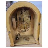 Gilbert Mantel Alarm Clock Painted Wood Case Cameo Floral Decor