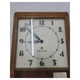 Seth Thomas Oak Wall Clock Art Deco Dial Glass Door Vintage