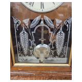 Antique Wooden Mantel Shelf Clock Roman Dial Pendulum 18in Tall