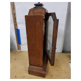 Antique Wooden Mantel Shelf Clock Roman Dial Pendulum 18in Tall