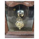Antique Steeple Mantel Clock Wood Case Pendulum Roman Dial