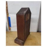 Antique Steeple Mantel Clock Wood Case Pendulum Roman Dial