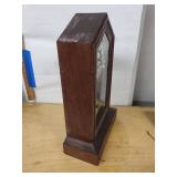 Antique Steeple Mantel Clock Wood Case Pendulum Roman Dial
