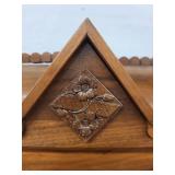 Antique Victorian Walnut Gingerbread Shelf Clock w Pendulum Barometer