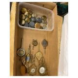 Lot Including Antique Clock Pendulums Brass Bobs Parts Repair