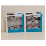 (2) NEW FOSTER GRANT +1.75 READING GLASSES 3PK