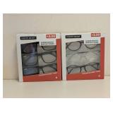 (2) NEW FOSTER GRANT +3.00 READING GLASSES 3PK