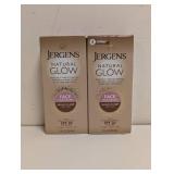 2 NEW JERGENS NATURAL GLOW FACE MOISTURIZER WITH BROAD SPECTRUM SPF 20