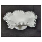 Fenton Silver Crest Pedestal Compote & Round Candy Dish