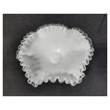 Fenton Silver Crest Pedestal Compote & Round Candy Dish