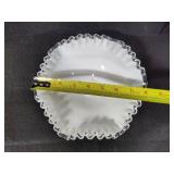 Fenton Silver Crest Pedestal Compote & Round Candy Dish