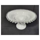 Fenton Silver Crest Pedestal Compote & Round Candy Dish
