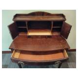 Antique Wood Desk & Victorian Style Chair
