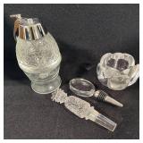 Honey Dispenser, Candle Holder & Two Stoppers