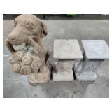 Cement Garden Statue & Pillars