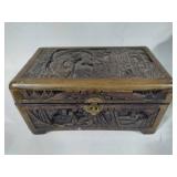 Asian Hand Carved Storage Box